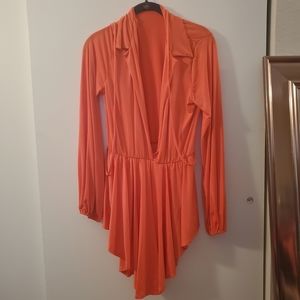 Orange Plunge Dress